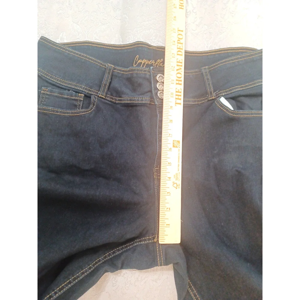 Copperflash Women's Denim Black Stretch Jeans Sz 18W High Rise Skinny